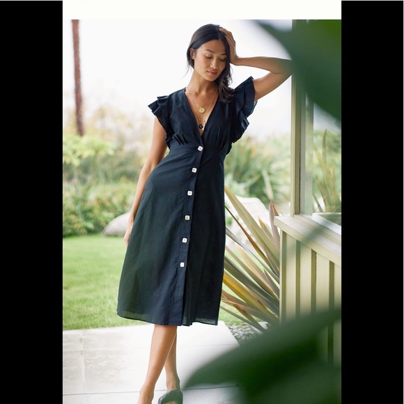 Charlie Holiday ruffled midi dress/cover-up - Picture 1 of 5